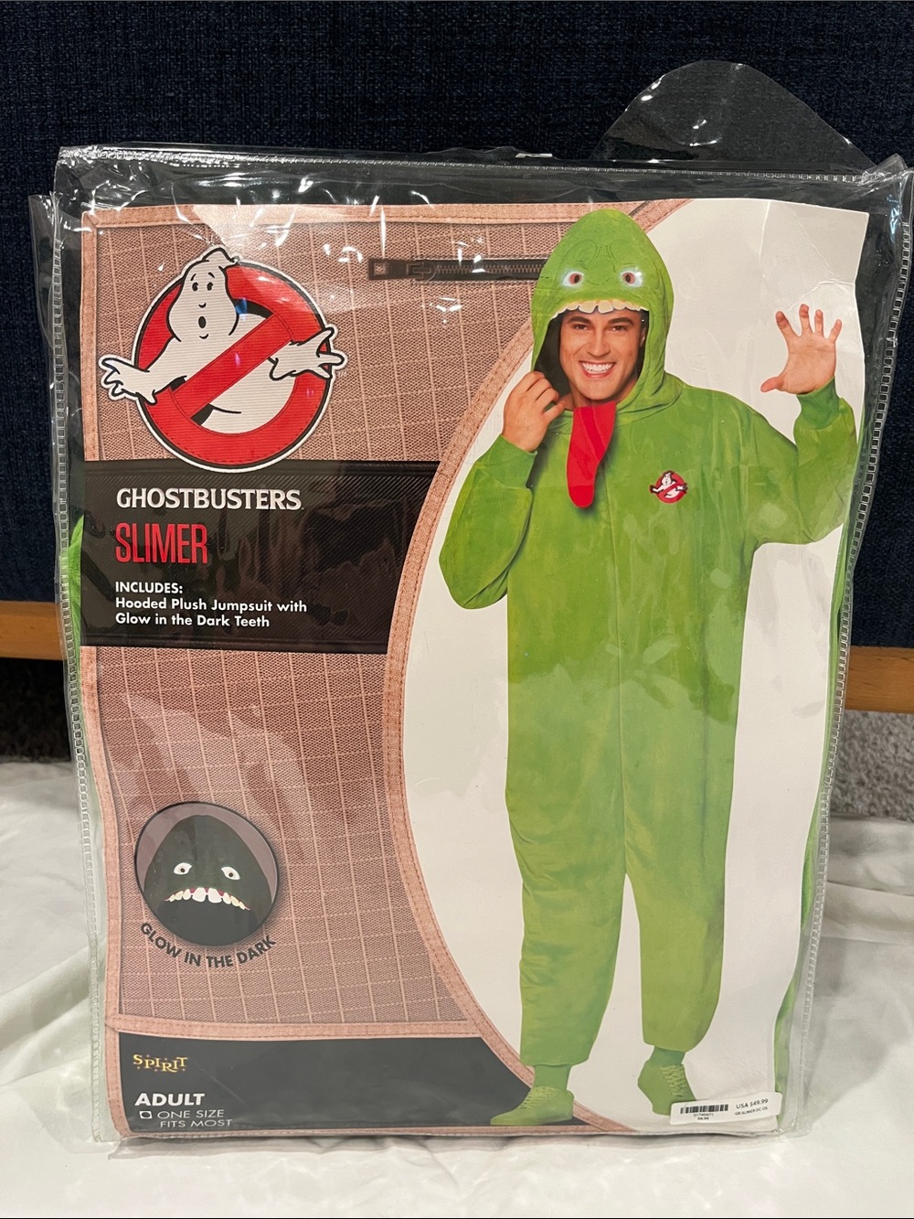 Spirit Ghostbusters Slimer Plush Hooded Jumpsuit - Halloween Costume